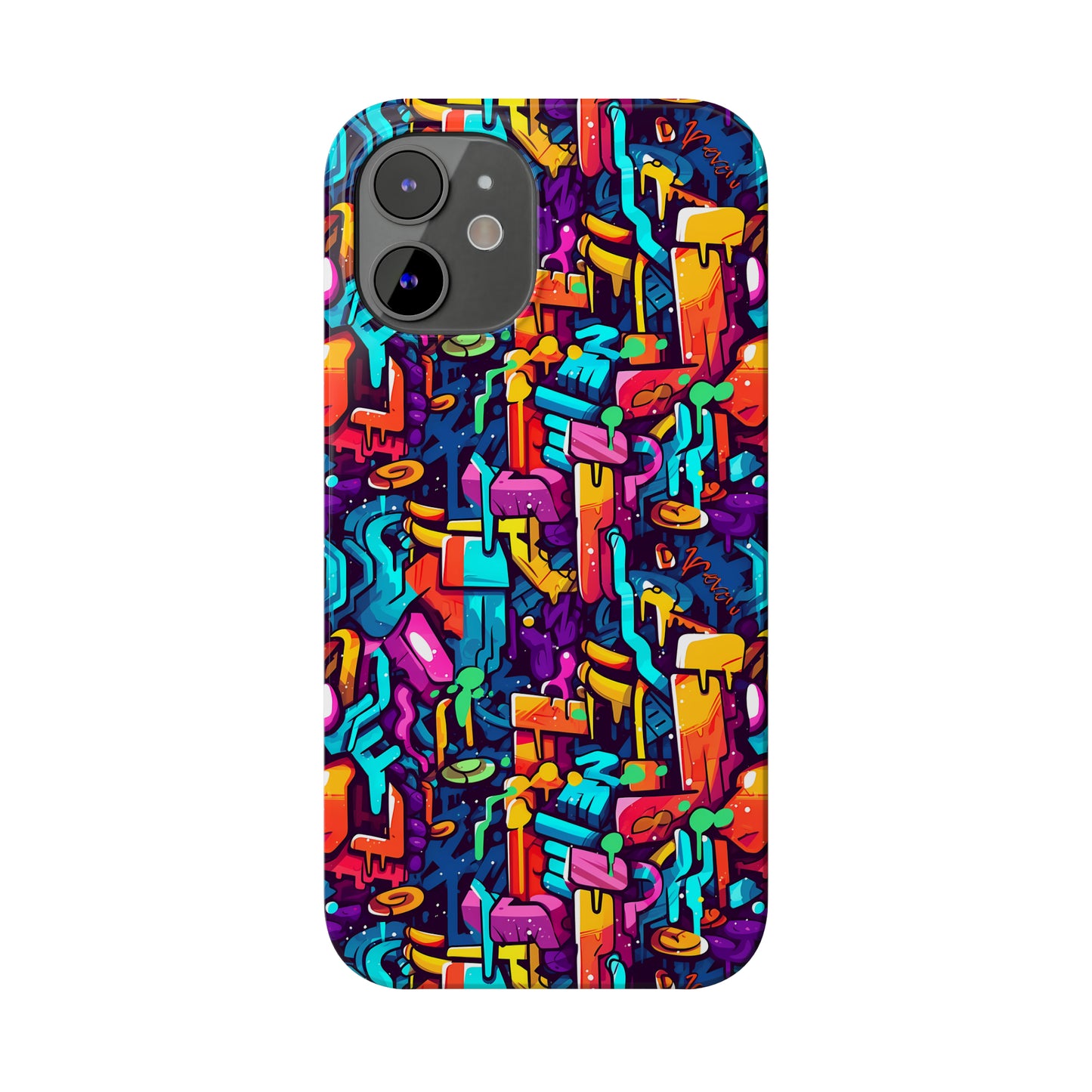 3D Abstract Colorful Street Graffiti Art Design Iphone 15-12 Slim Phone Case