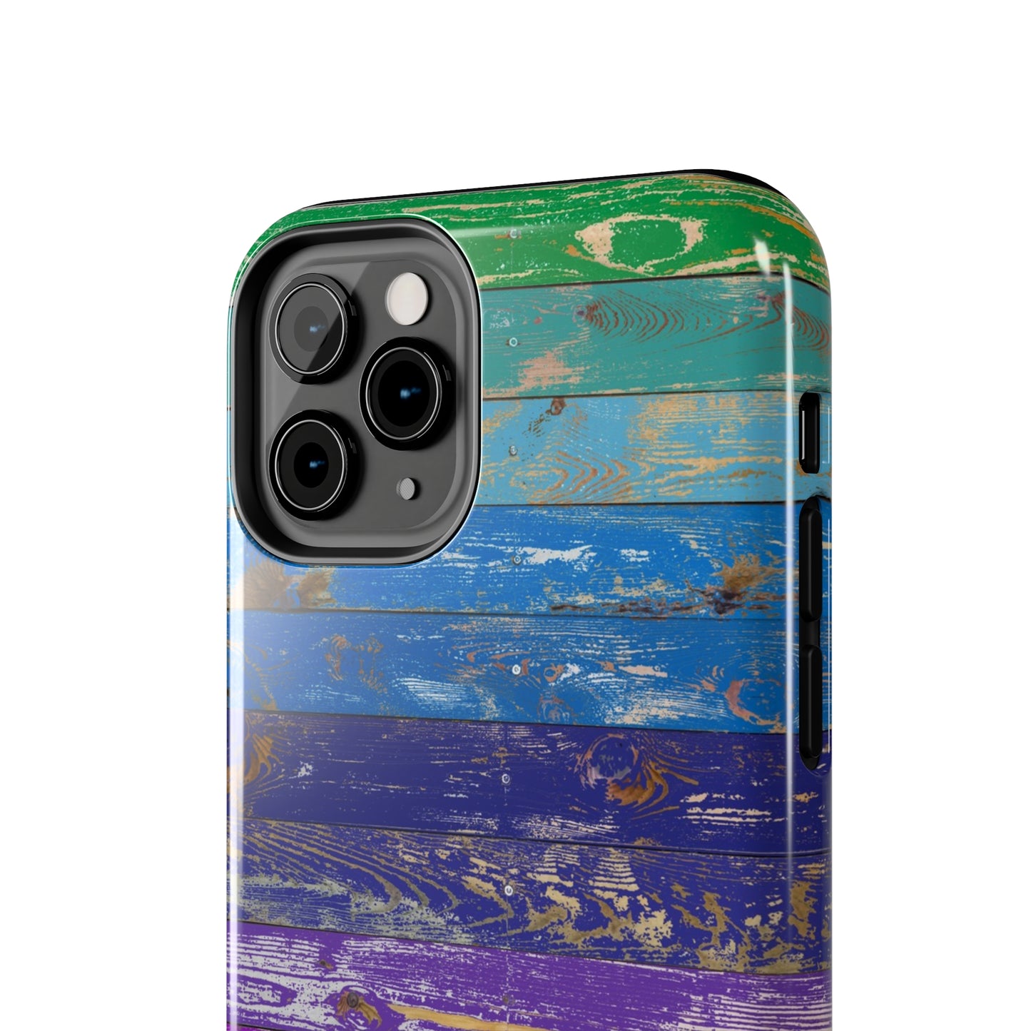 Rainbow Wood Planks Iphone Tough Phone Case