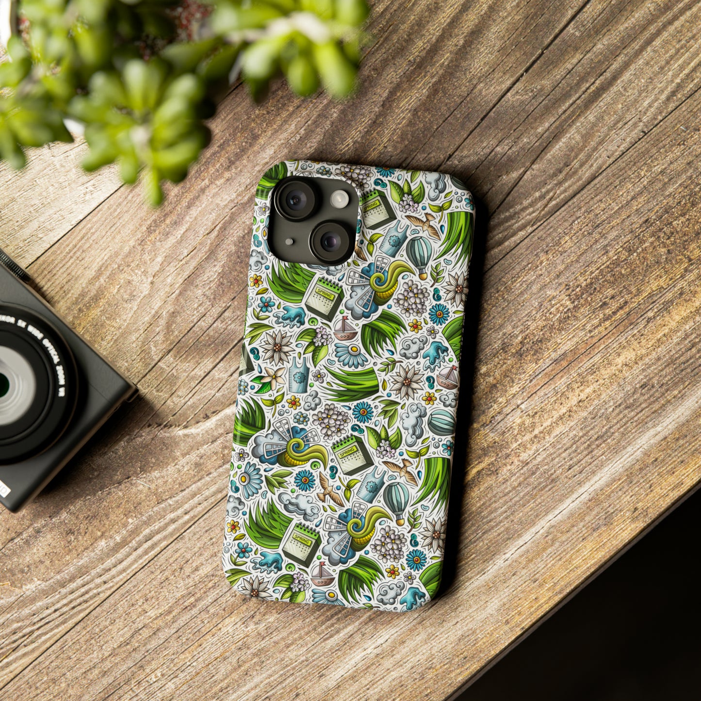 Spring Flowers and Gardening Design Iphone 15-12 Slim Phone Case