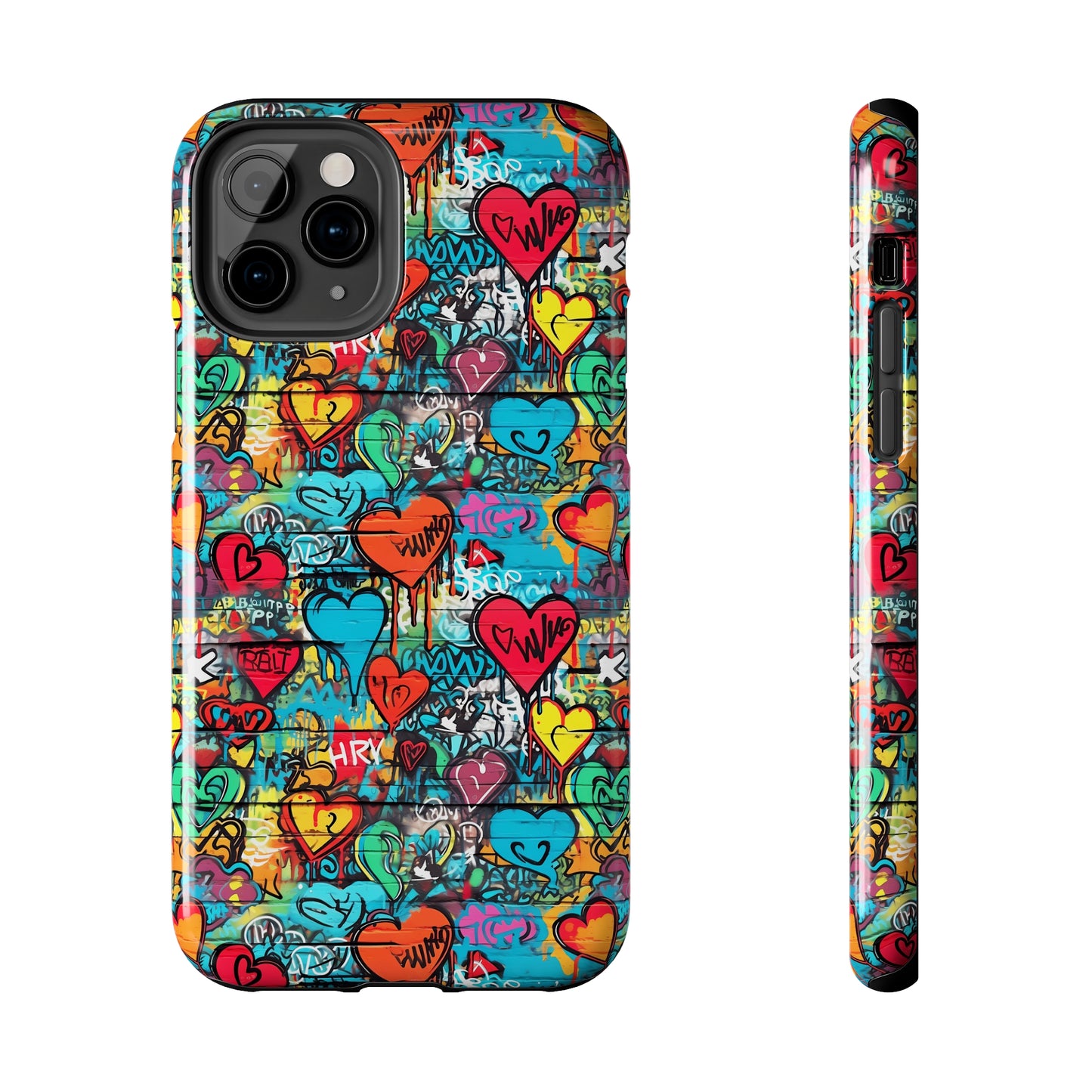 Street Art Graffiti Hearts Design Iphone Tough Phone Case