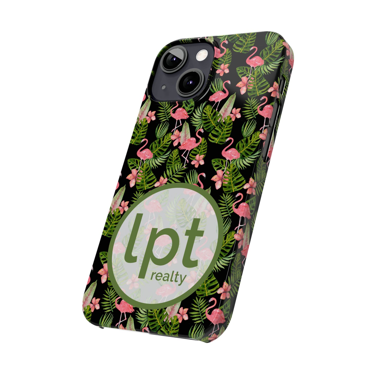 LPT Realty Logo -  Tropical Flamingos Iphone 15-12 Slim Phone Case