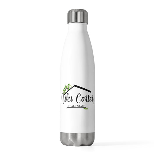 Niki Carter Black Logo 20 oz Insulated Stainless Steel Water Bottle