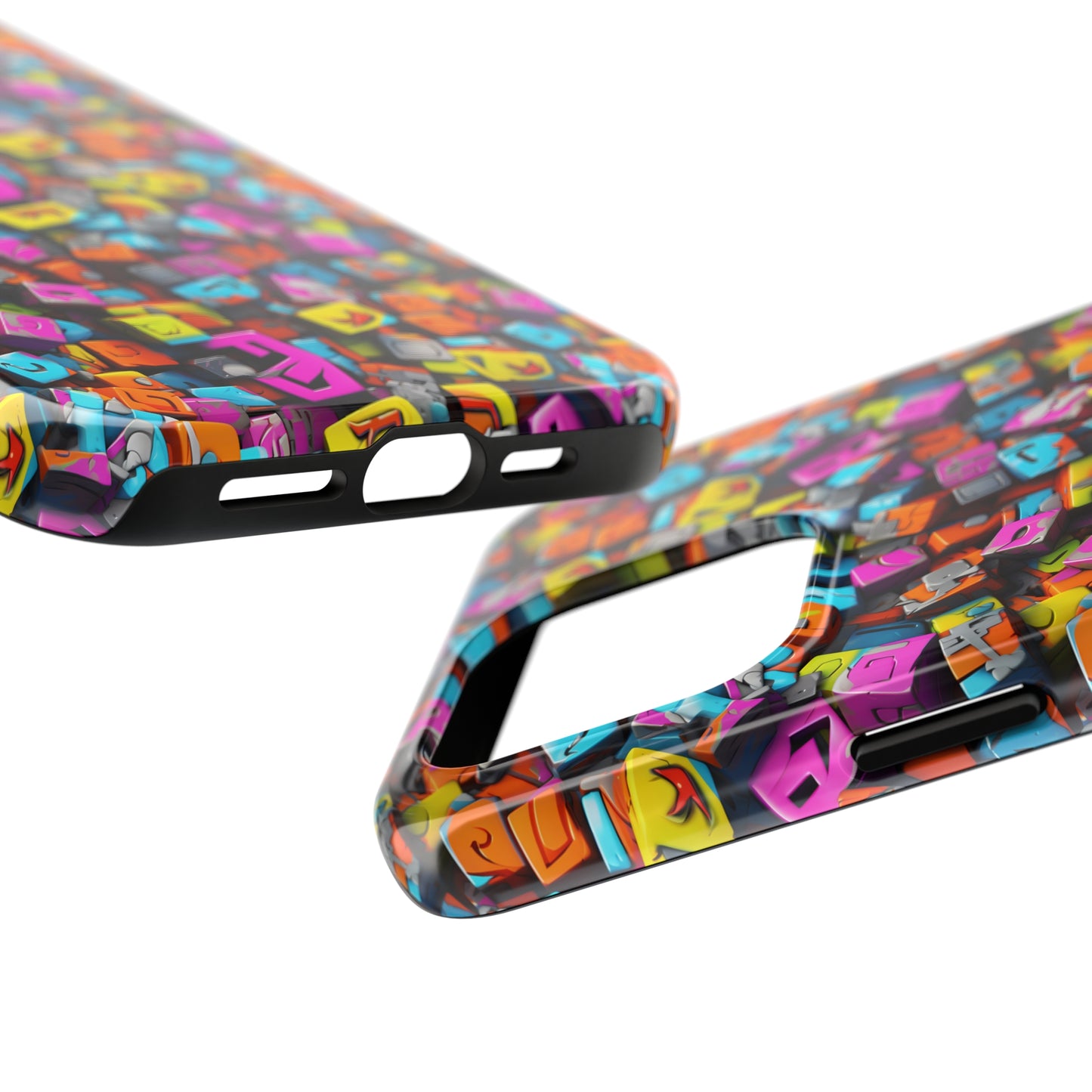 3D Abstract Colorful Block Design Iphone Tough Phone Case