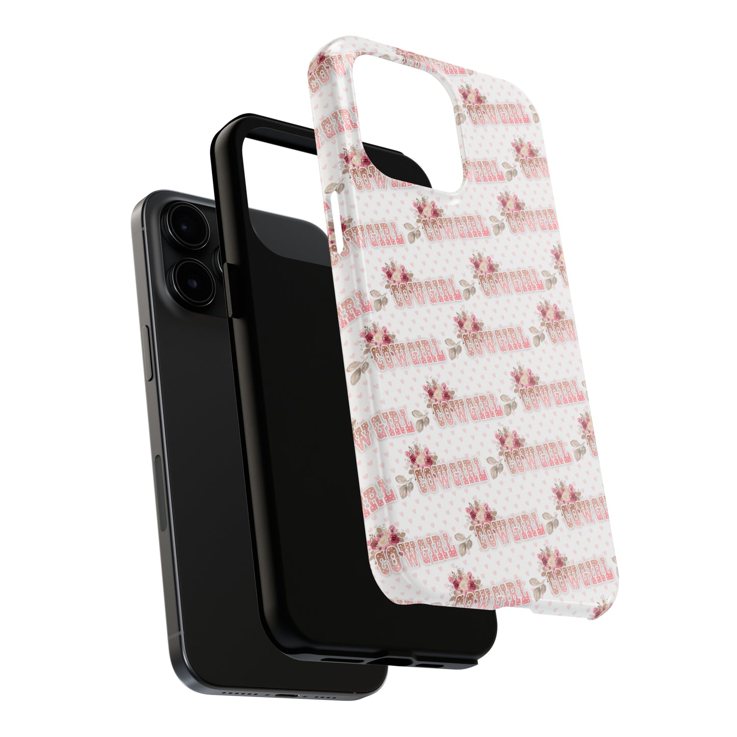 Pink Cowgirl and Flowers Iphone Tough Phone Case