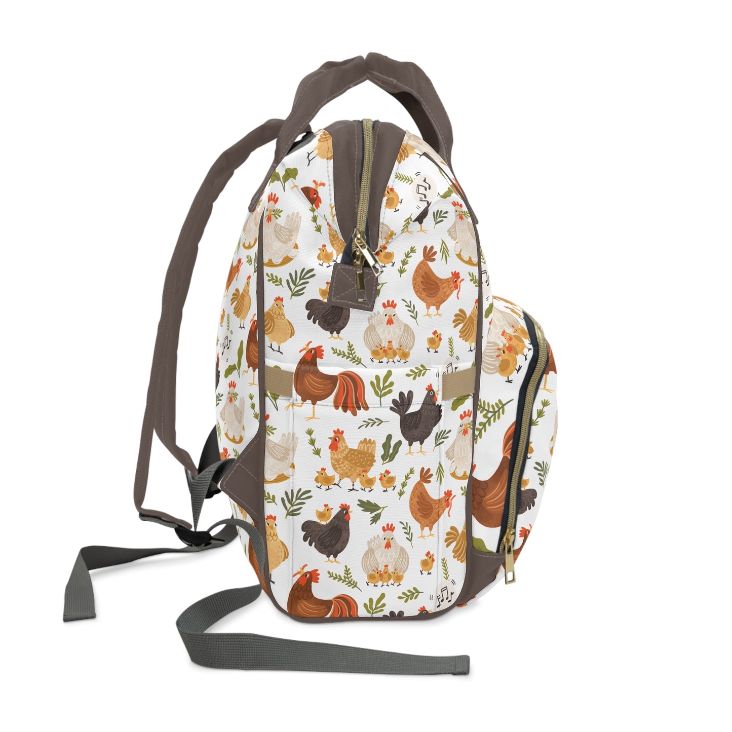 Quirky Farm Flock: Crazy Chickens on the Loose! Multifunctional Diaper Backpack