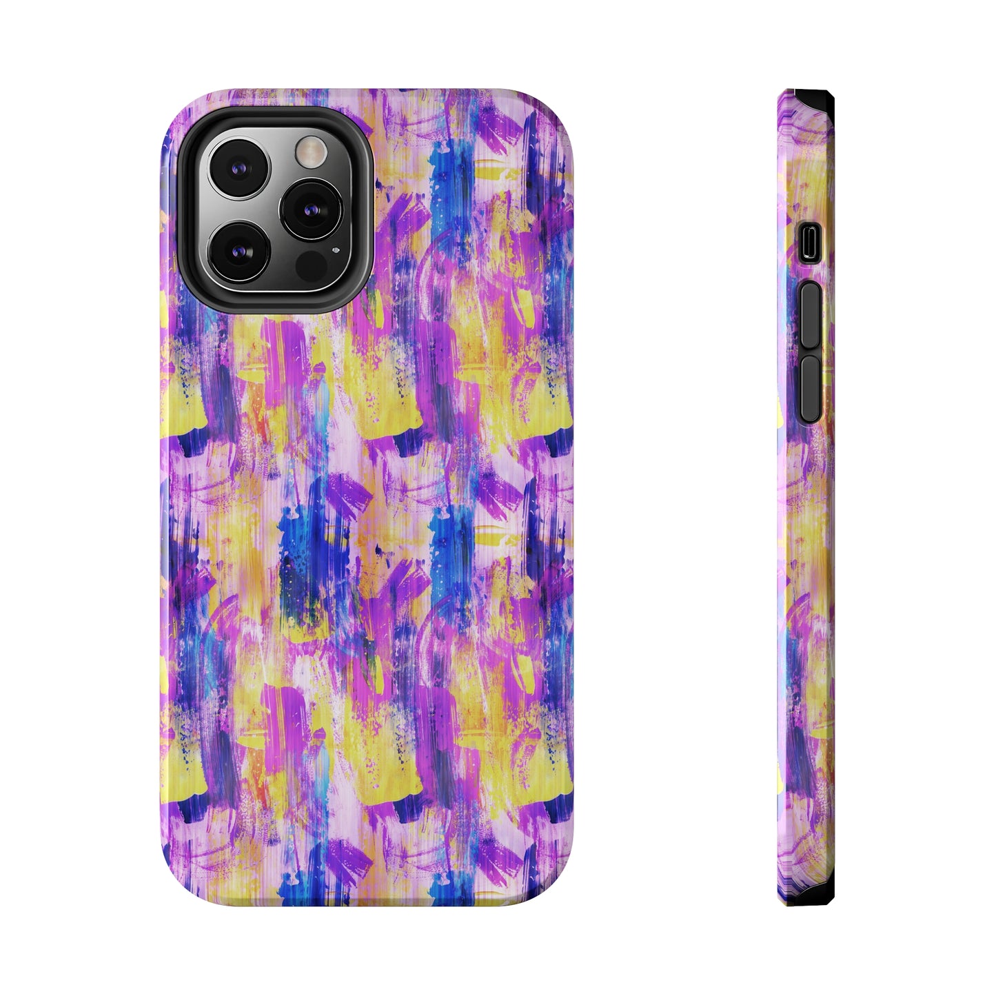 Pink & Yellow Spring Painted Abstract Iphone Tough Phone Case