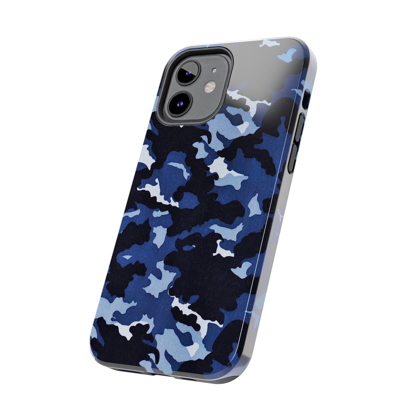 Deep Sea Concealment: Navy Blue Camouflage Iphone Tough Phone Case