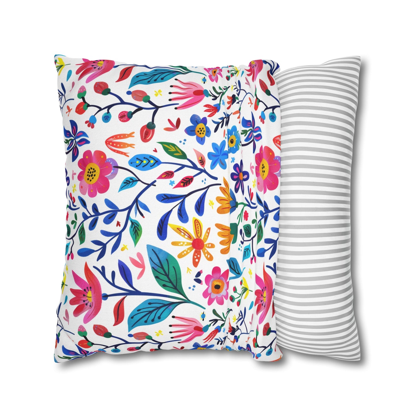 Blossoming Beauties: Charming Floral Blooms to Welcome Spring Spun Polyester Square Pillowcase 4 Sizes