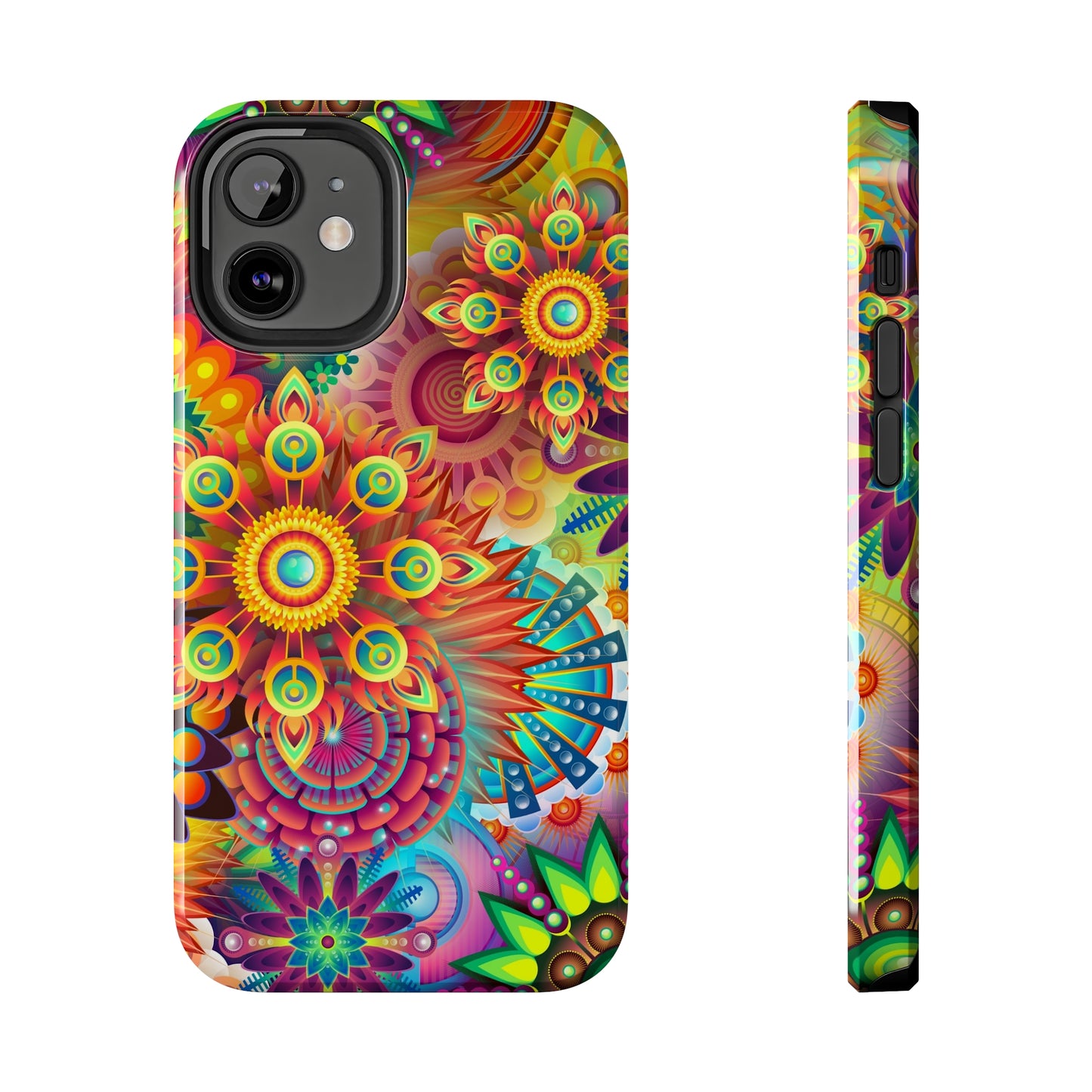 Rainbow Flower Power Design Iphone Tough Phone Case