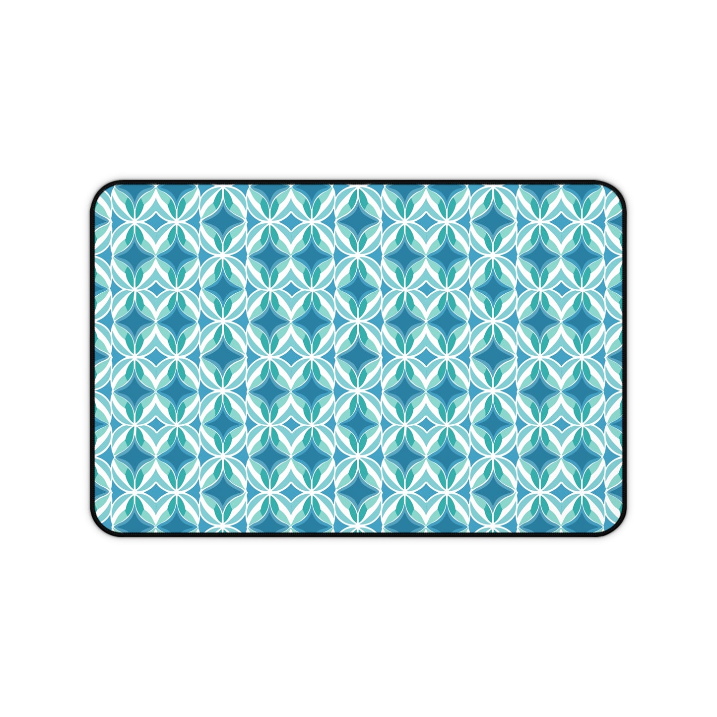 Retro Abstract Blue, Teal, and Aqua Pattern Extended Gaming Mouse Pad  Desk Mat  - 3 Sizes