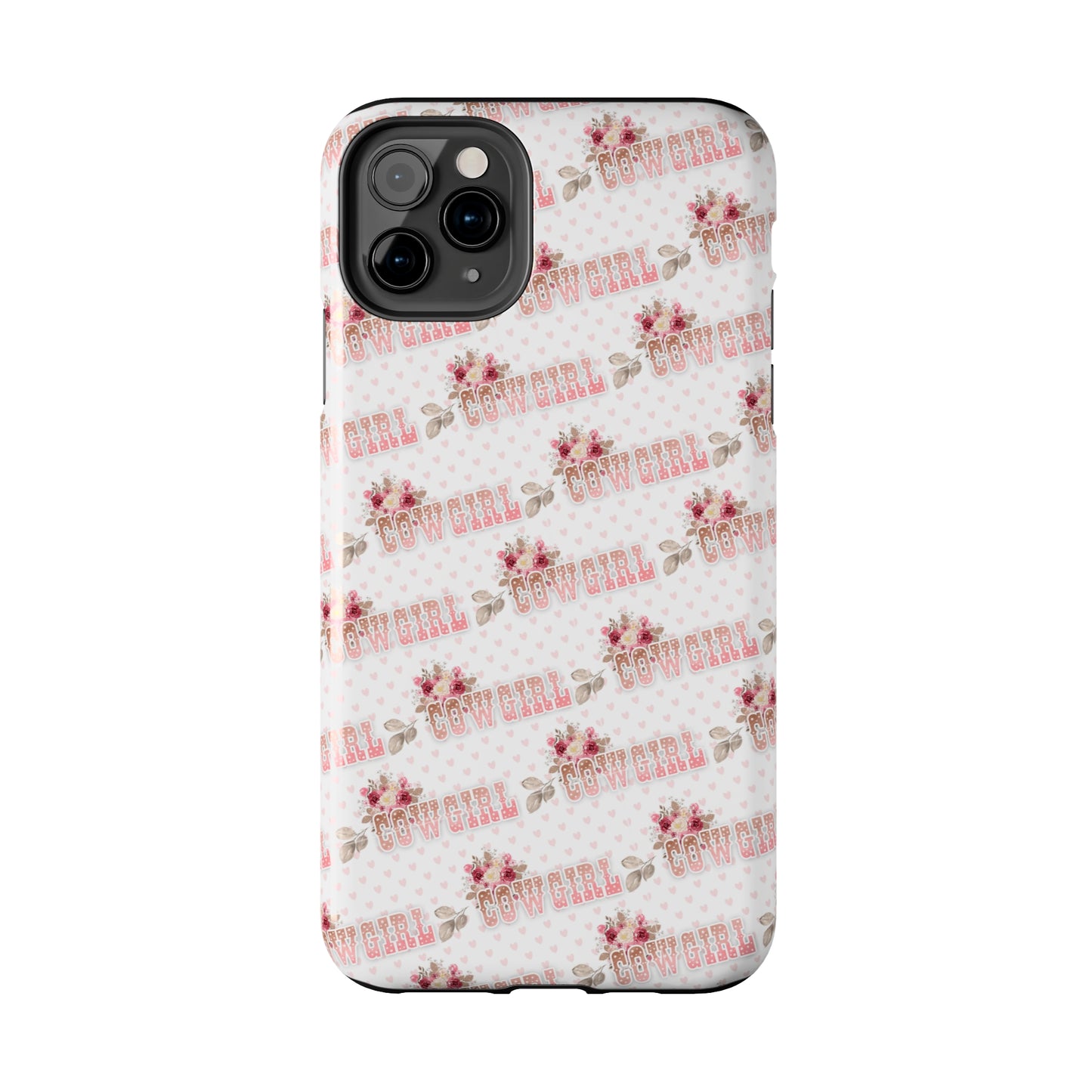 Pink Cowgirl and Flowers Iphone Tough Phone Case