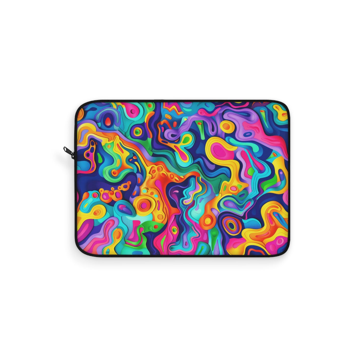 Vibrant Dreamscape of Psychedelic Paper Cut-Out Waves in Vivid Colors Laptop or Ipad Protective Sleeve 3 Sizes Available