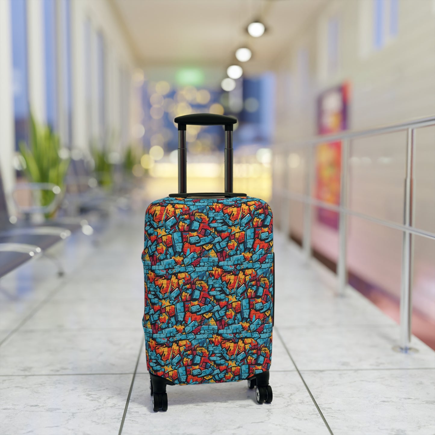 3D Brick Wall Graffiti Design  - Luggage Protector and Cover 3 Sizes