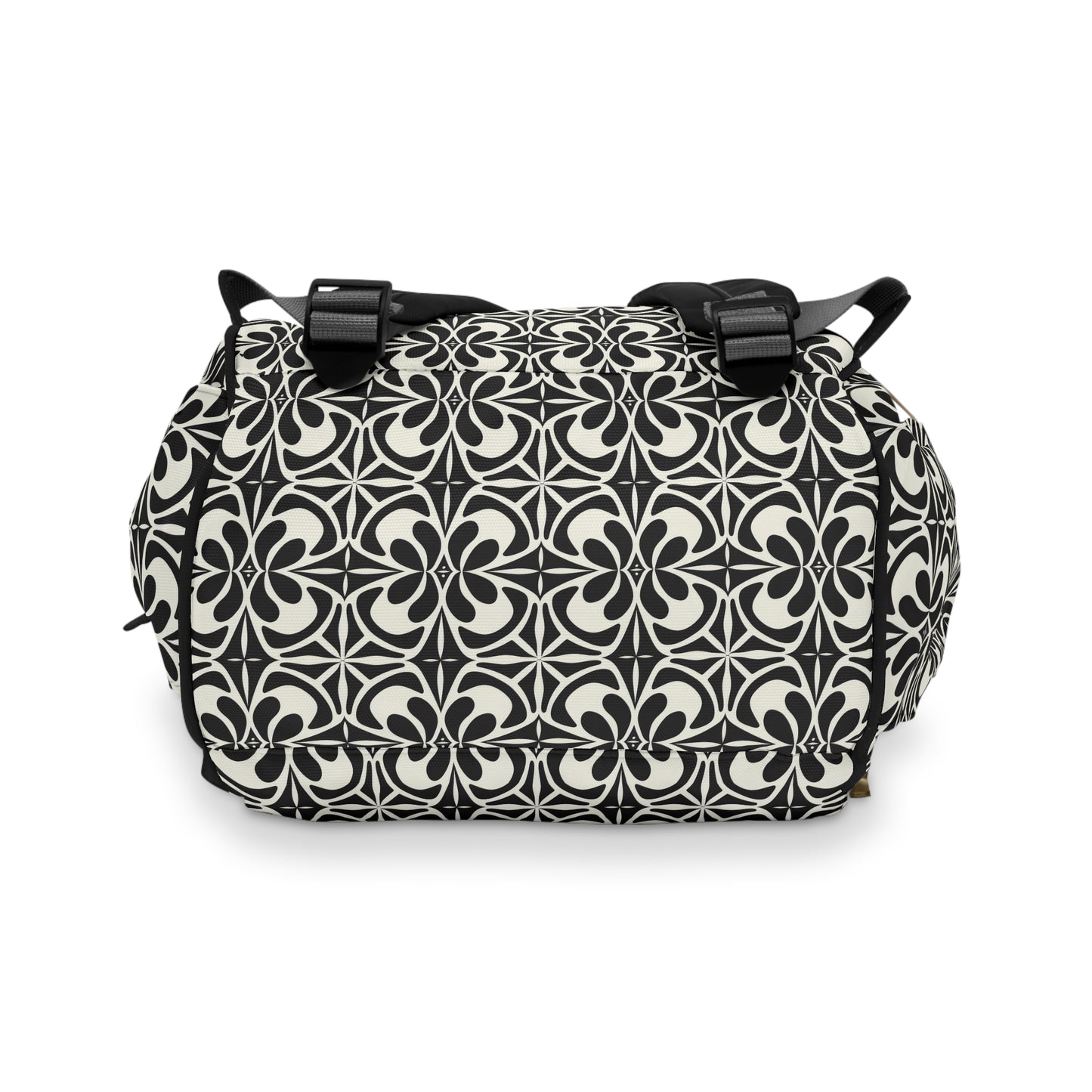 Vintage Retro Chic Bold Black and White Geometric Pattern Multifunctional Diaper Backpack