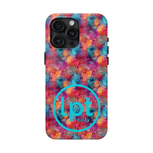 LPT Realty Logo -  Rainbow Alcohol Ink Design Iphone Tough Phone Case