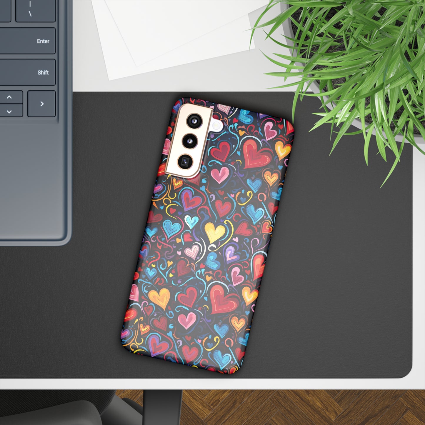 Whimsical Colorful Heart Design Samsung Slim Cases