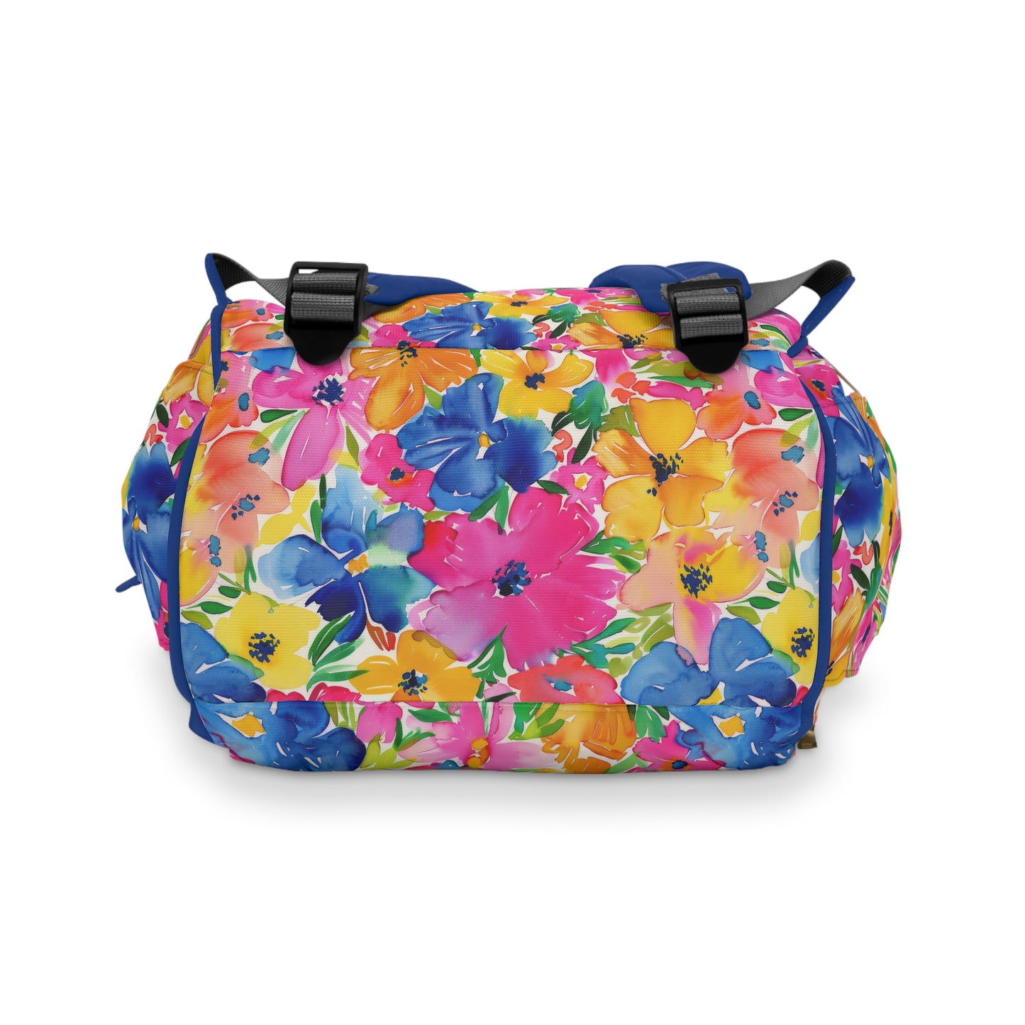 Springtime Kaleidoscope: Multi-color Watercolor Blossoms in Bloom Multifunctional Diaper Backpack