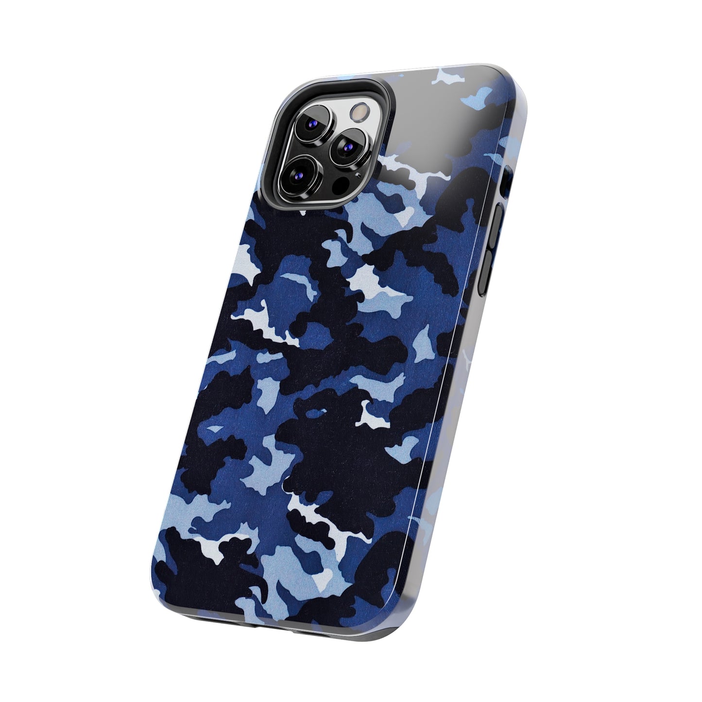 Deep Sea Concealment: Navy Blue Camouflage Iphone Tough Phone Case