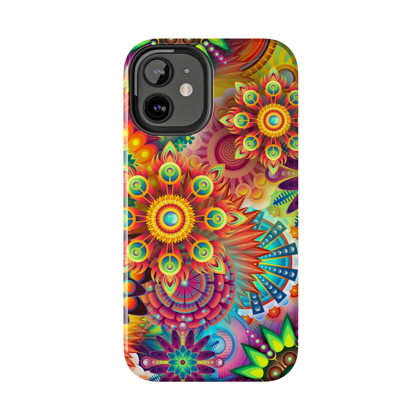 Rainbow Flower Power Design Iphone Tough Phone Case