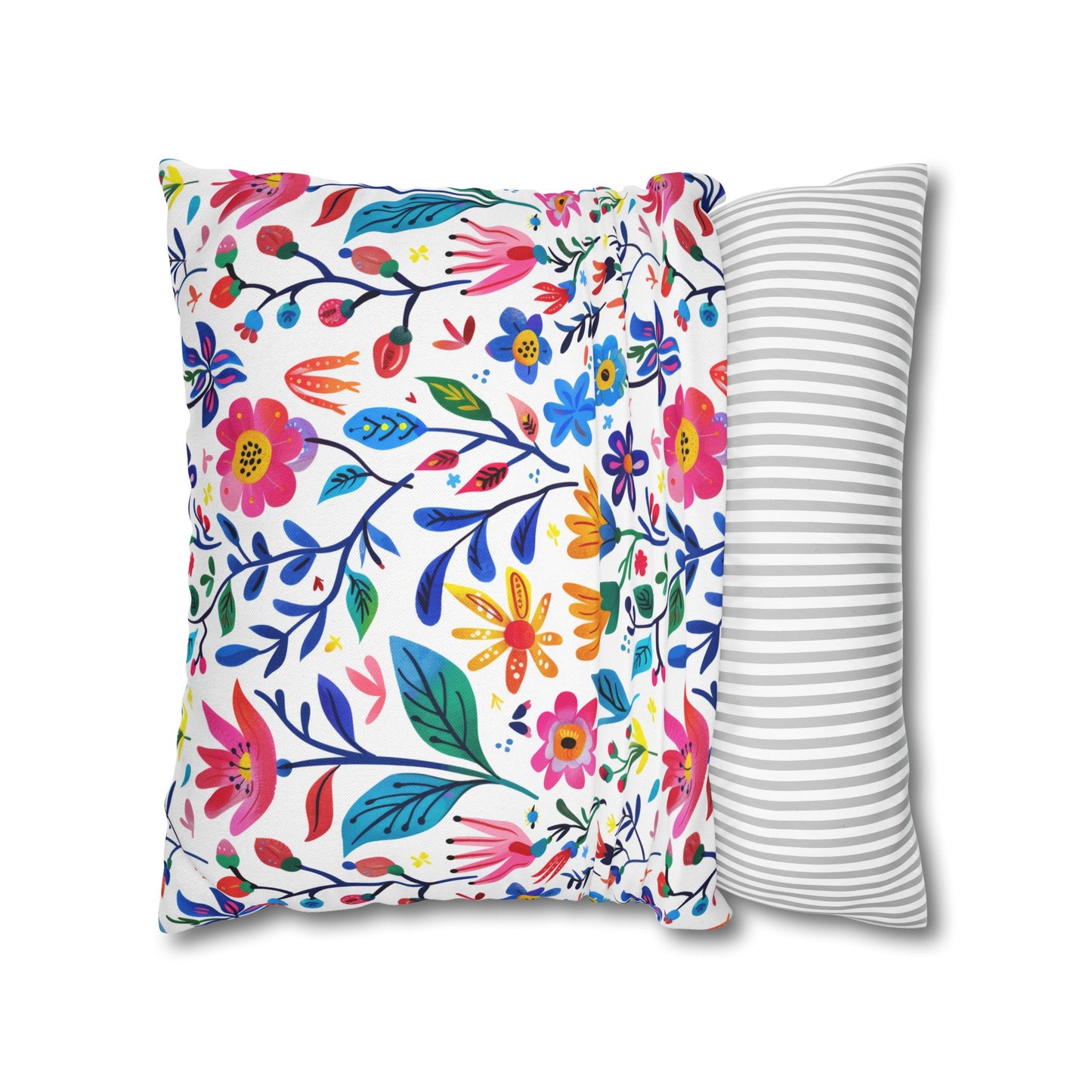 Blossoming Beauties: Charming Floral Blooms to Welcome Spring Spun Polyester Square Pillowcase 4 Sizes