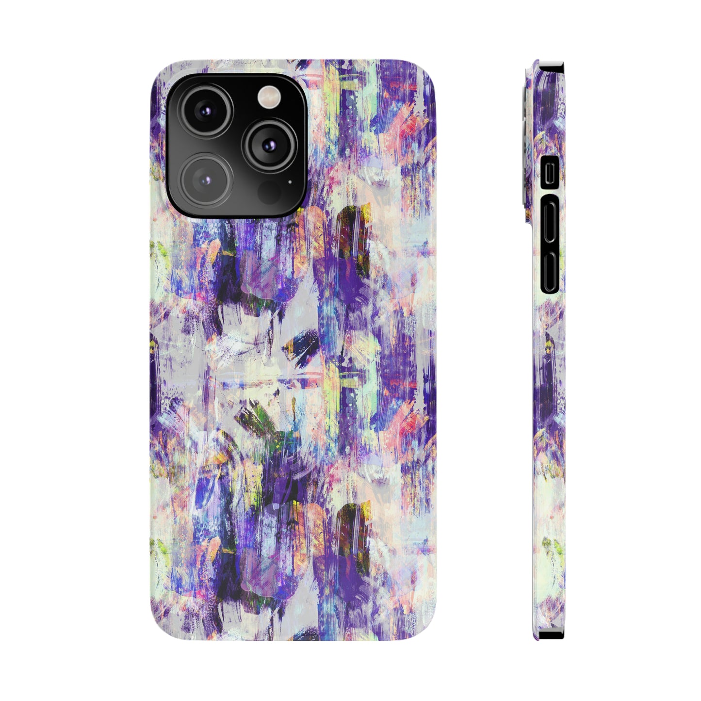 Purple Spring Painted Abstract Iphone 15-12 Slim Phone Case