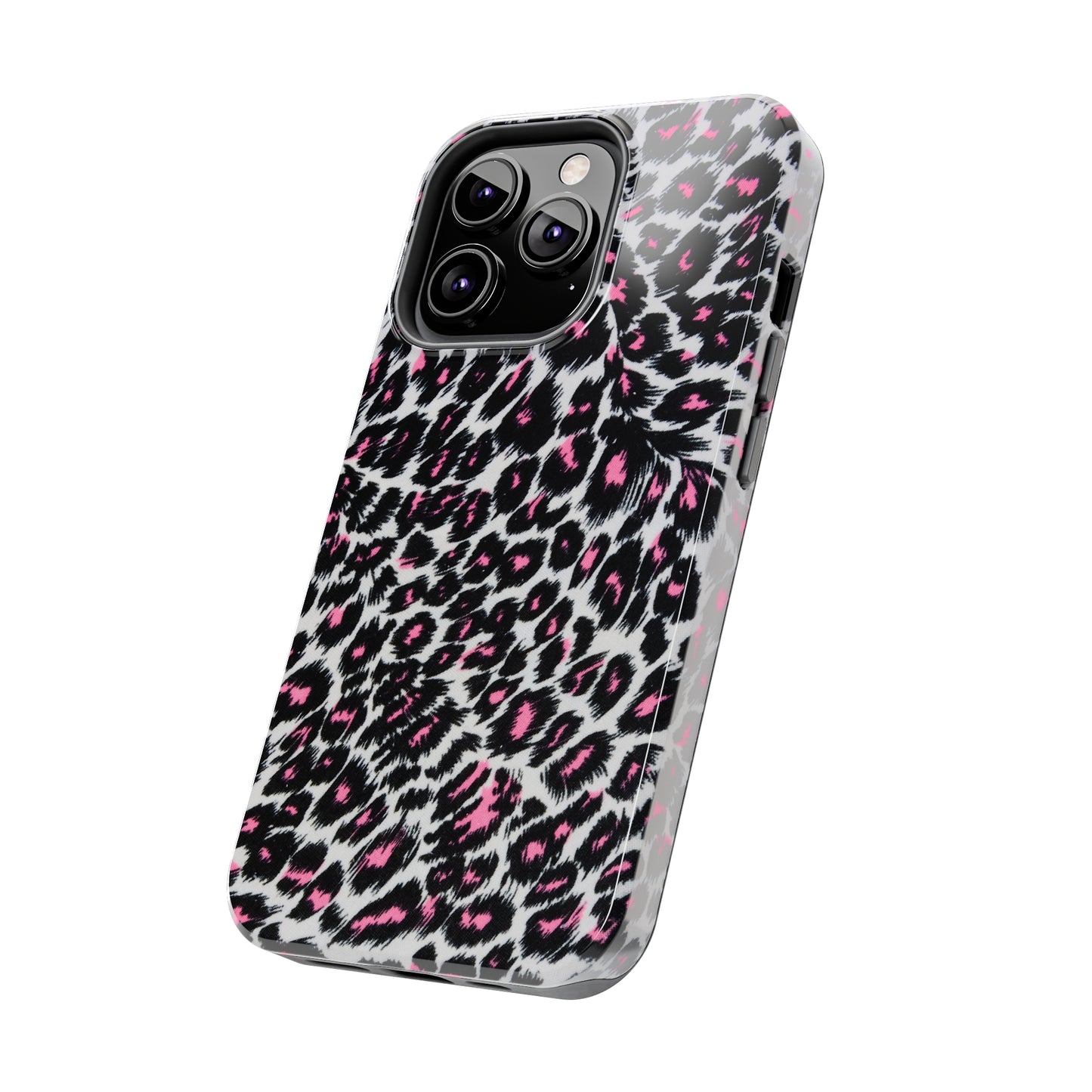 Fierce Femininity Pink and Black Leopard Print Iphone Tough Phone Case