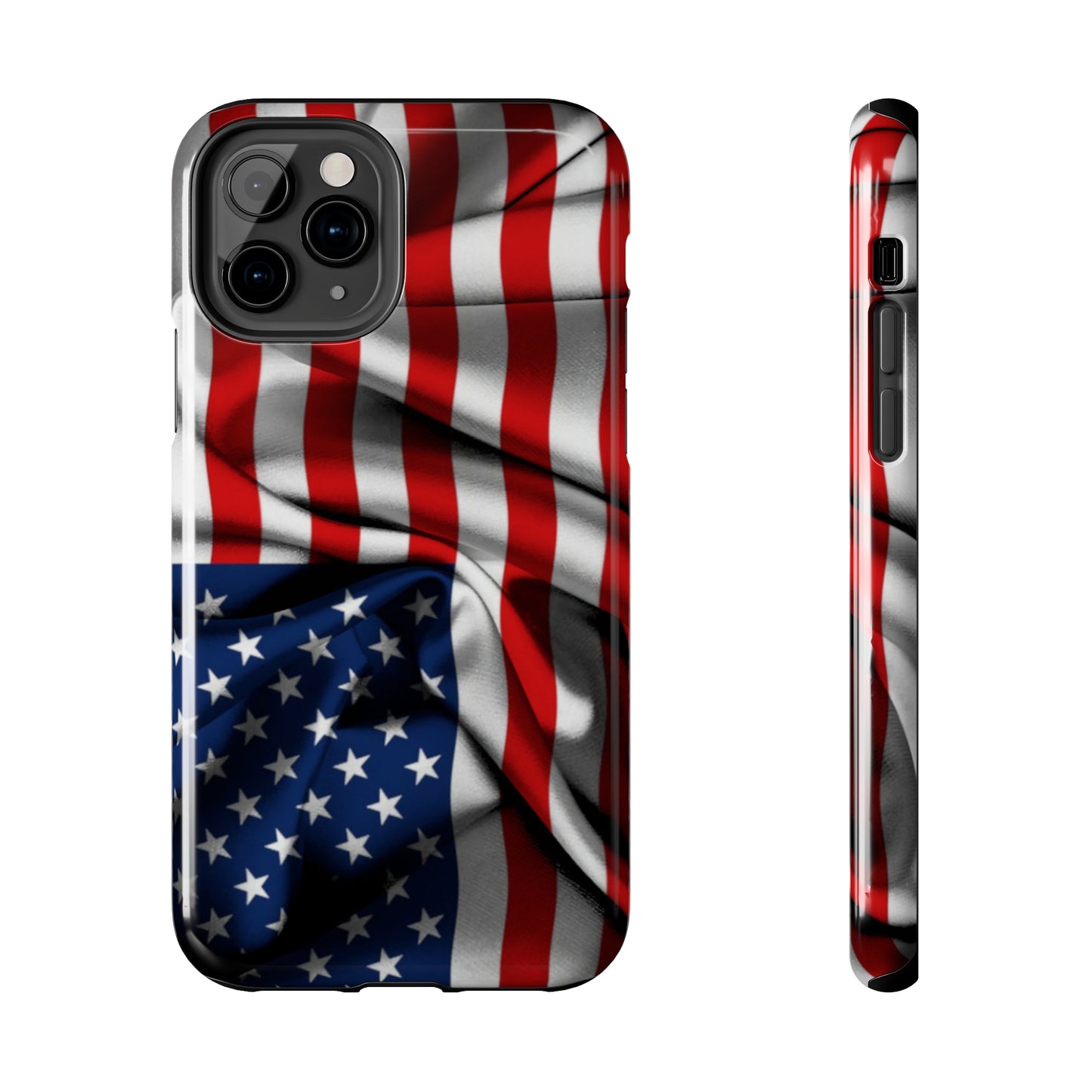 Proudly Unfurling: The American Flag Waves in Patriotic Splendor Iphone Tough Phone Case