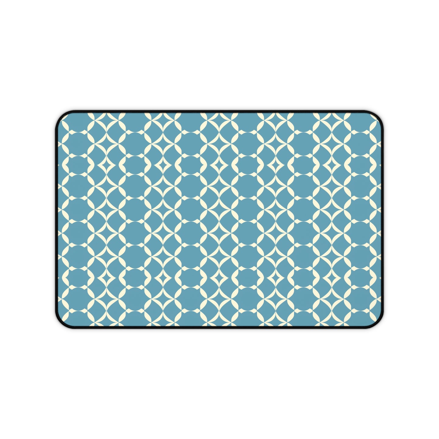 Modern Chic Aqua and Cream Geometric Pattern Extended Gaming Mouse Pad  Desk Mat  - 3 Sizes