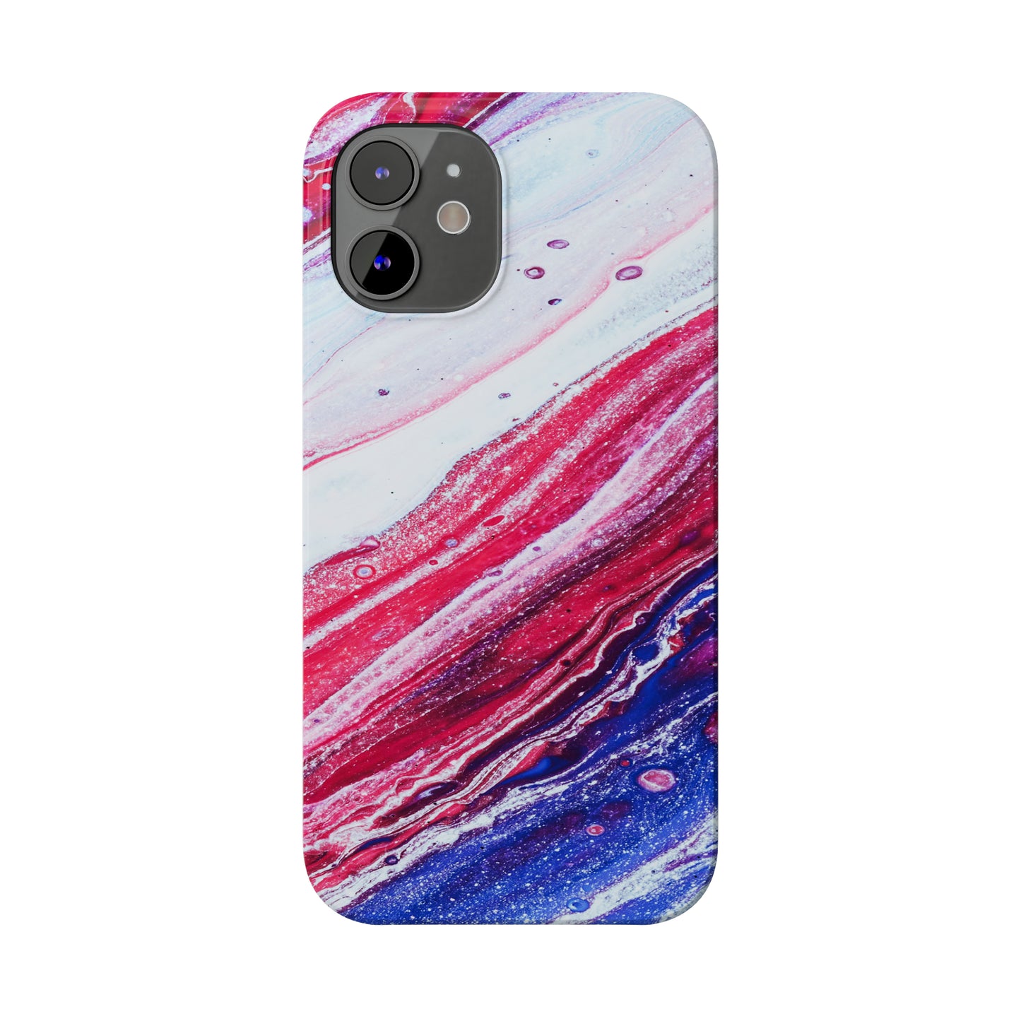 Red White and Blue Alcohol Ink Design Iphone 15-12 Slim Phone Case