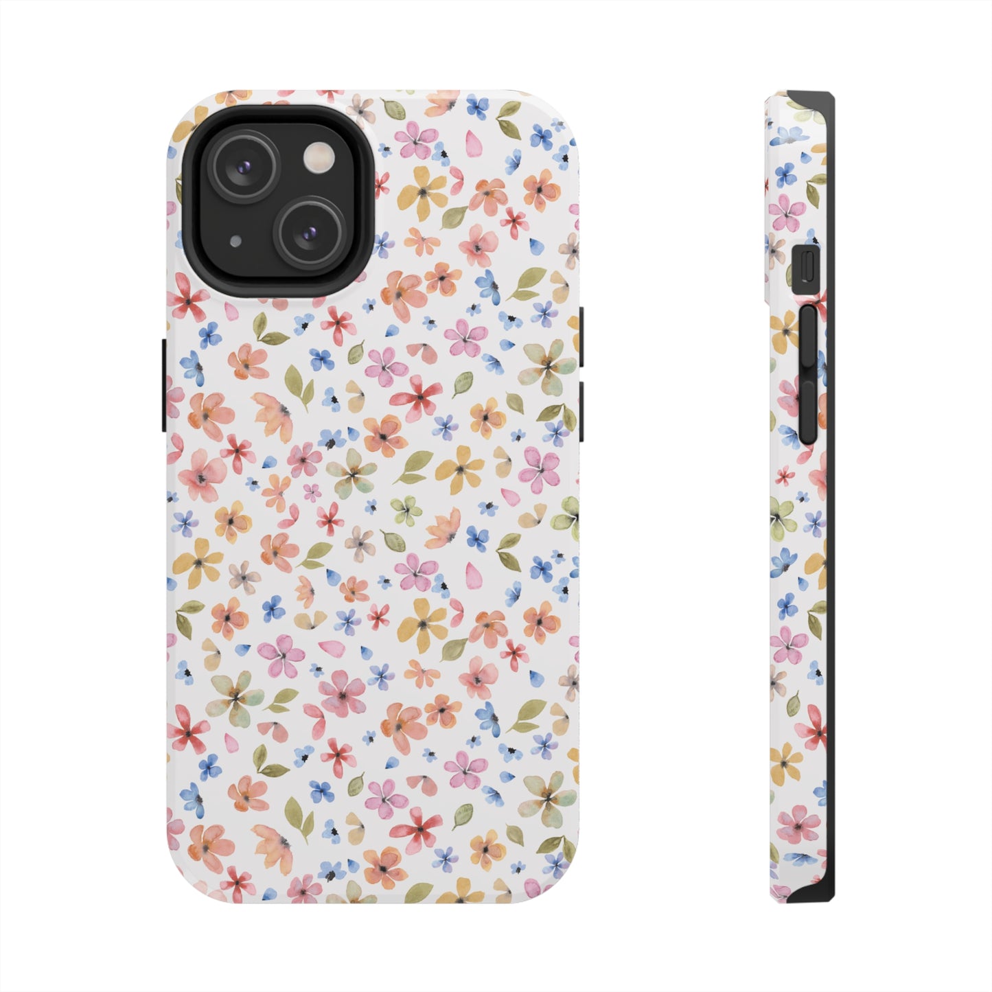 Tiny Pink, Yellow and Blue Flowers Iphone Tough Phone Case