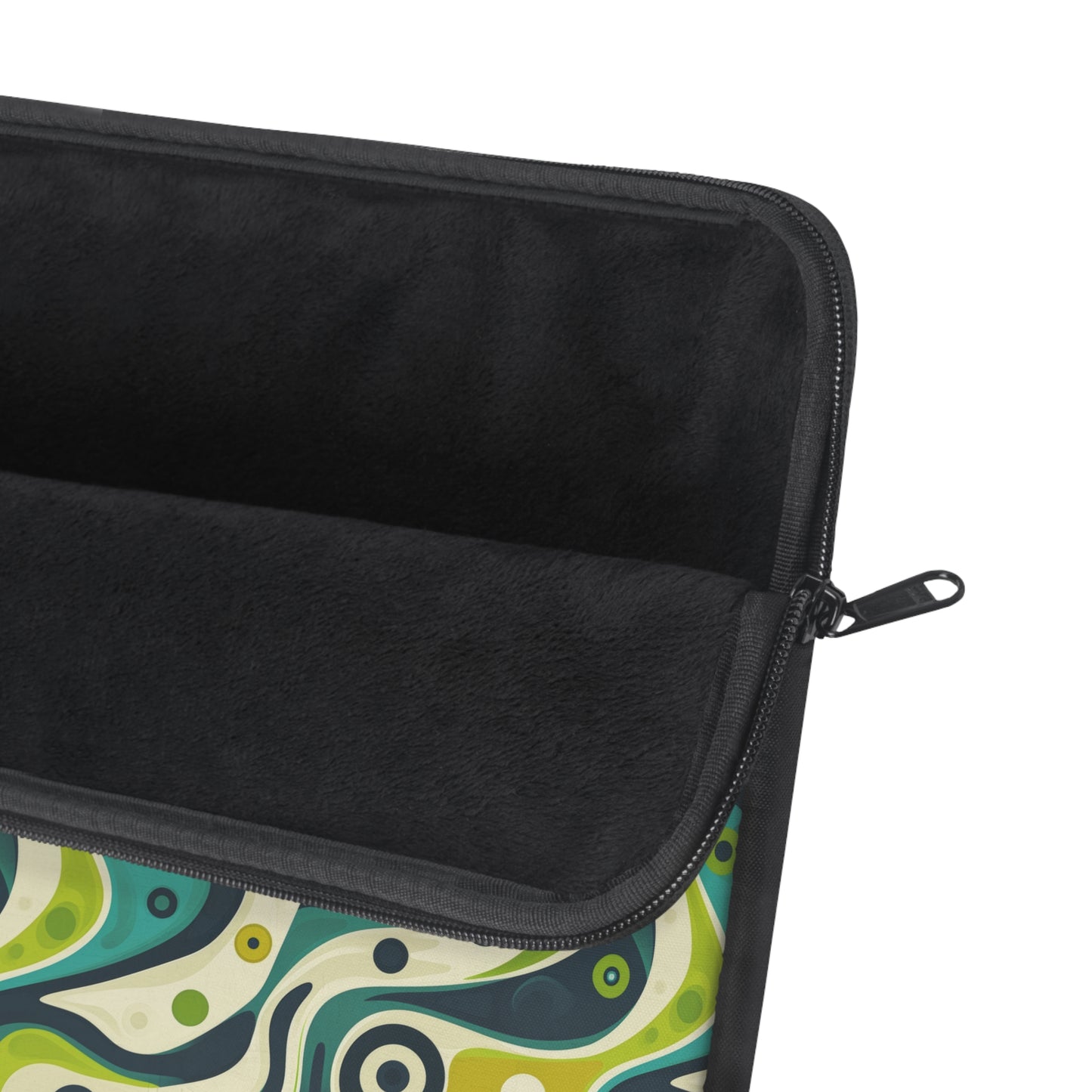 Groovy Retro Greens and Blues Abstract Waves Laptop or Ipad Protective Sleeve 3 Sizes Available