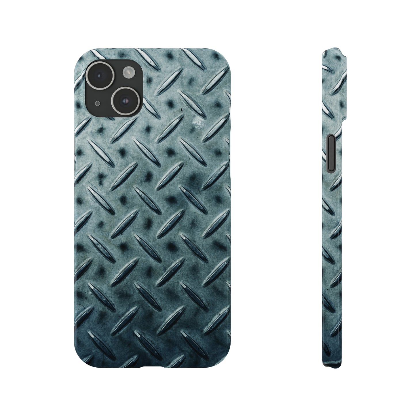 Blue Steel Diamond Plate Design Iphone 15-12 Slim Phone Case