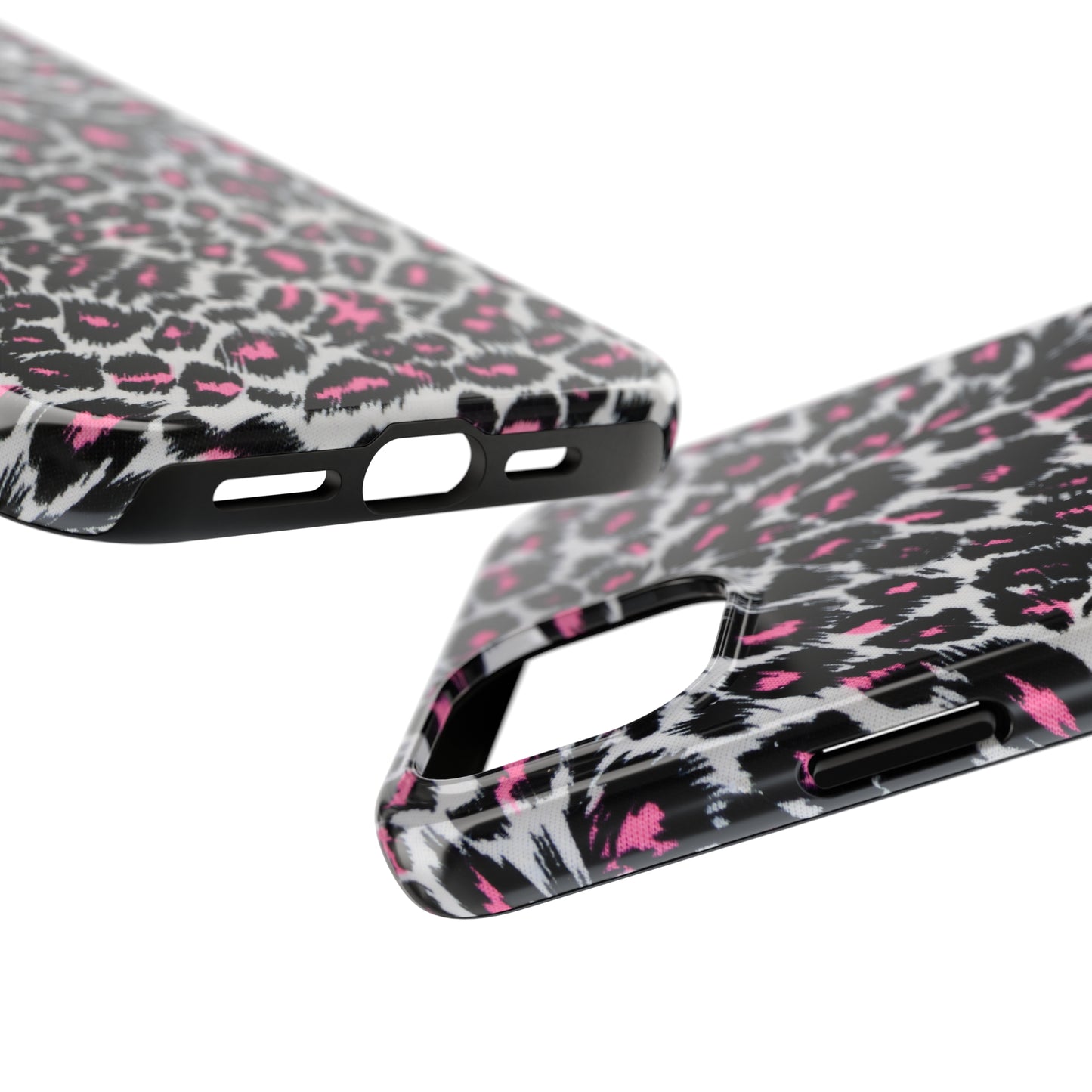 Fierce Femininity Pink and Black Leopard Print Iphone Tough Phone Case