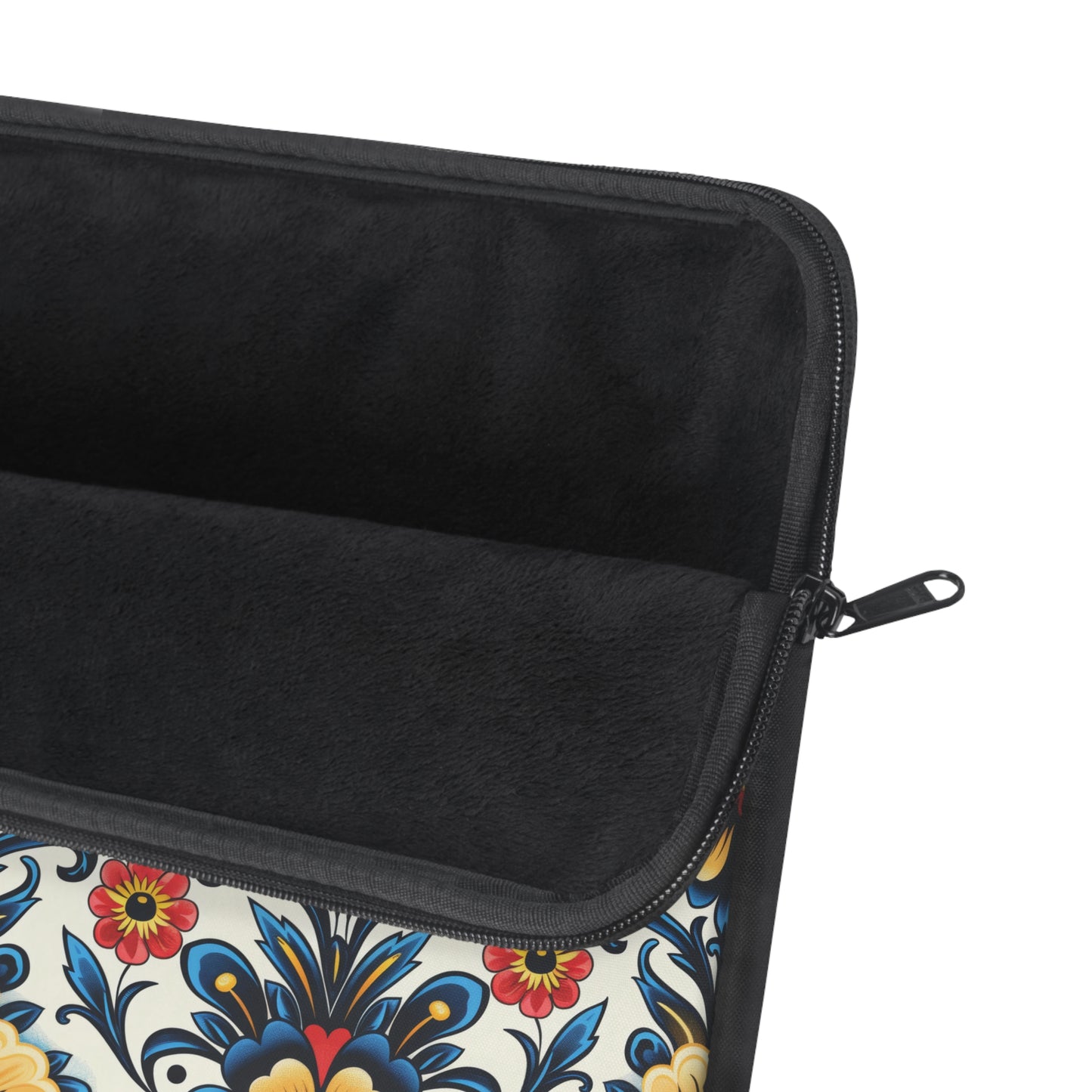 Baroque Blossom of Floral Elegance in Deep Blues and Sunny Yellows Laptop or Ipad Protective Sleeve 3 Sizes Available