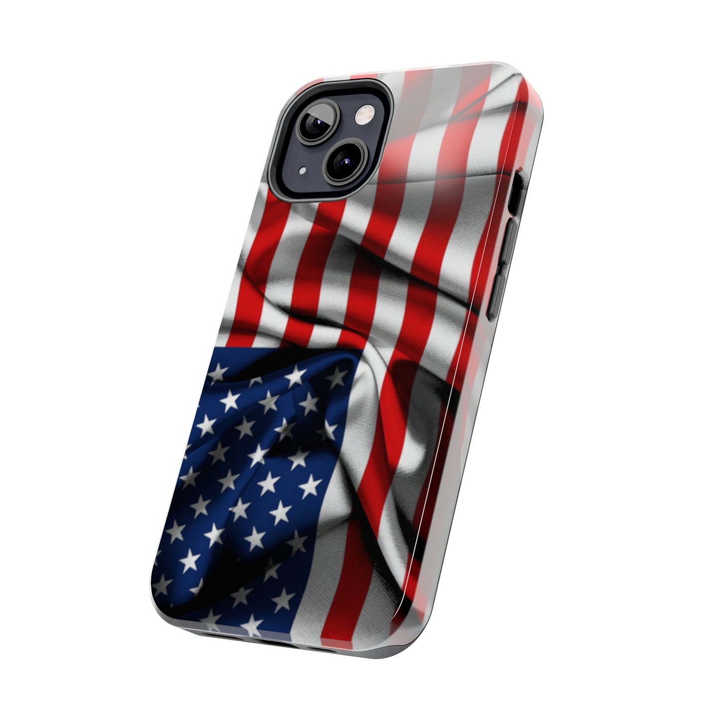 Proudly Unfurling: The American Flag Waves in Patriotic Splendor Iphone Tough Phone Case