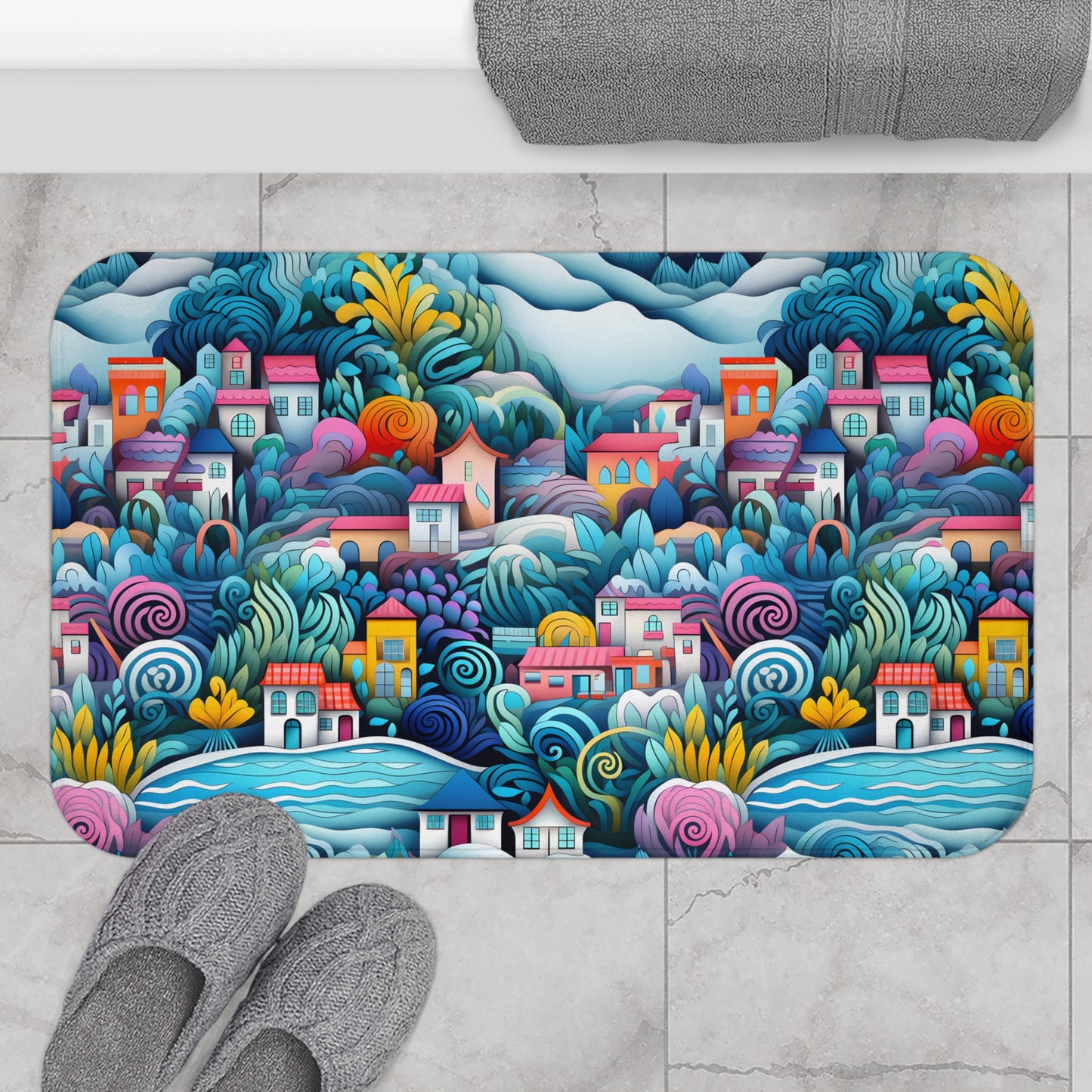 Coastal Charm Houses Inspired by South Carolina's Seaside - Bathroom Non-Slip Mat 2 Sizes