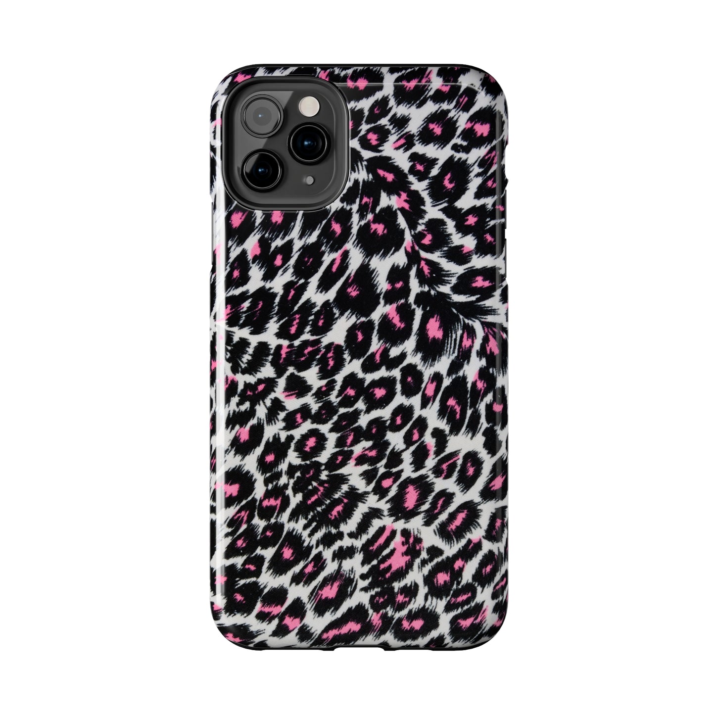 Fierce Femininity Pink and Black Leopard Print Iphone Tough Phone Case