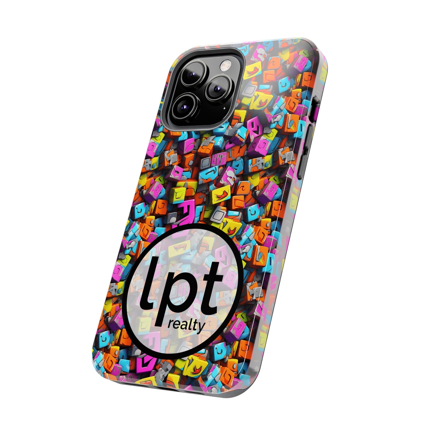 LPT Realty Logo -  3D Abstract Colorful Block Design Iphone Tough Phone Case