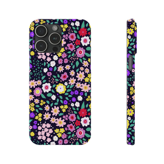 Tiny Colorful Flowers Iphone 15-12 Slim Phone Case