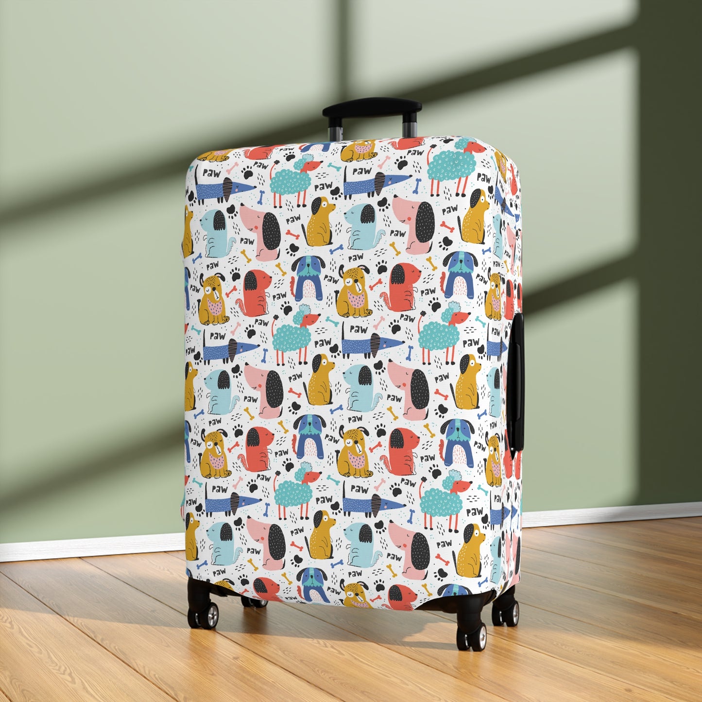 Playful Pups: Colorful Cartoon Dogs  - Luggage Protector and Cover 3 Sizes