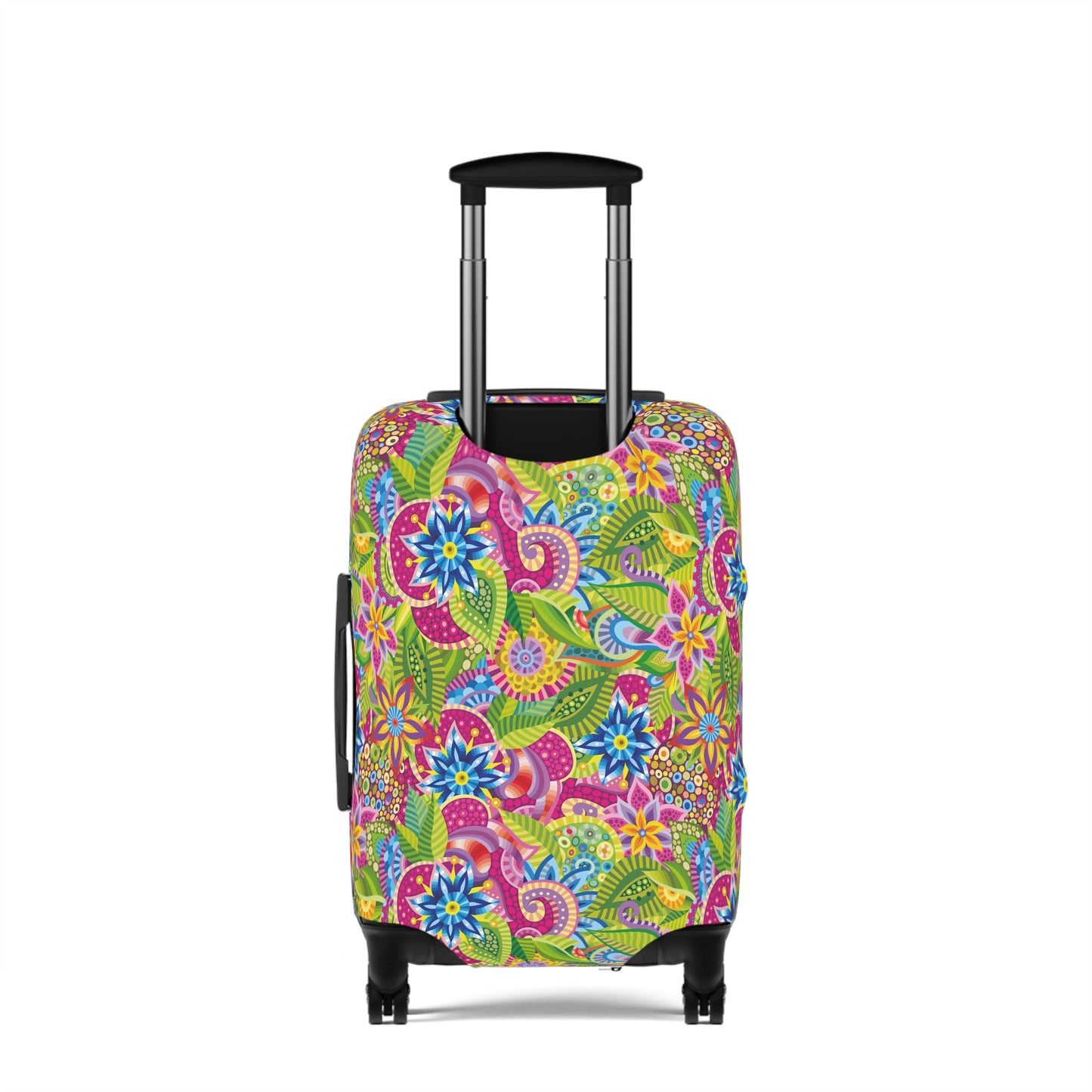 Vibrant Array of Abstract Flowers and Paisley in Rainbow Hues - Luggage Protector and Cover 3 Sizes