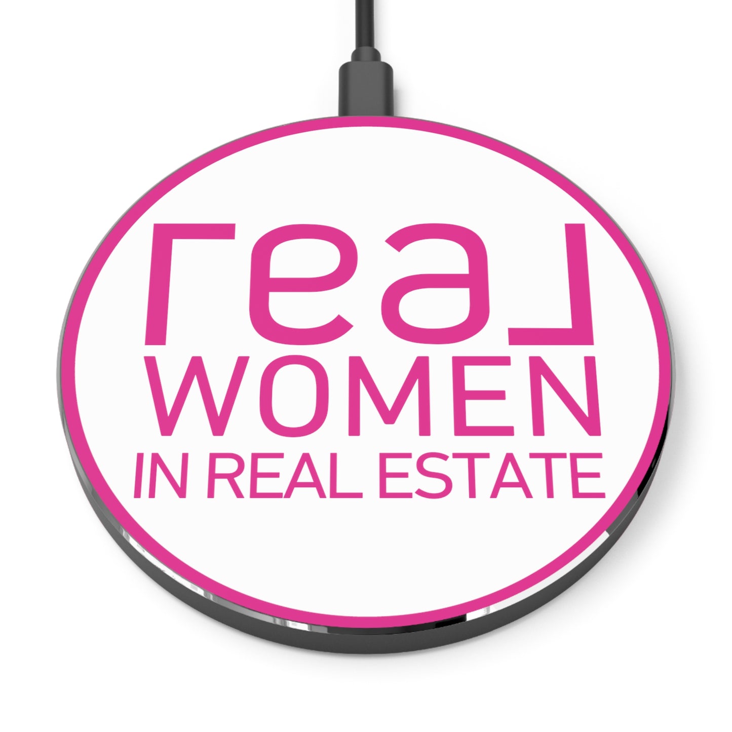 Real Women In Real Estate Hot Pink Wireless Cell Phone 10W Charger