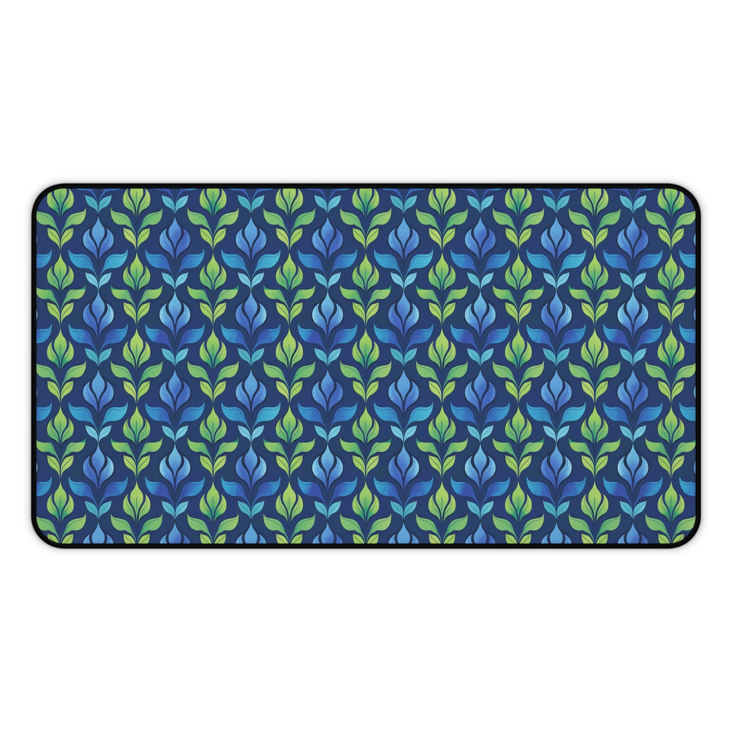 Vintage Blue and Green Botanical Extended Gaming Mouse Pad  Desk Mat  - 3 Sizes