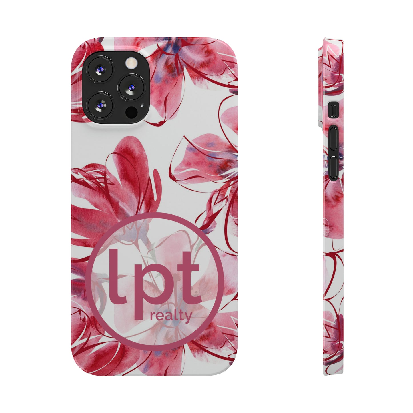 LPT Realty Logo -  Large Pink Flower Iphone 15-12 Slim Phone Case