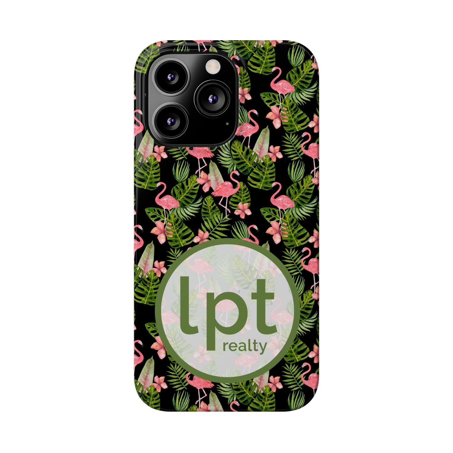 LPT Realty Logo -  Tropical Flamingos Iphone 15-12 Slim Phone Case