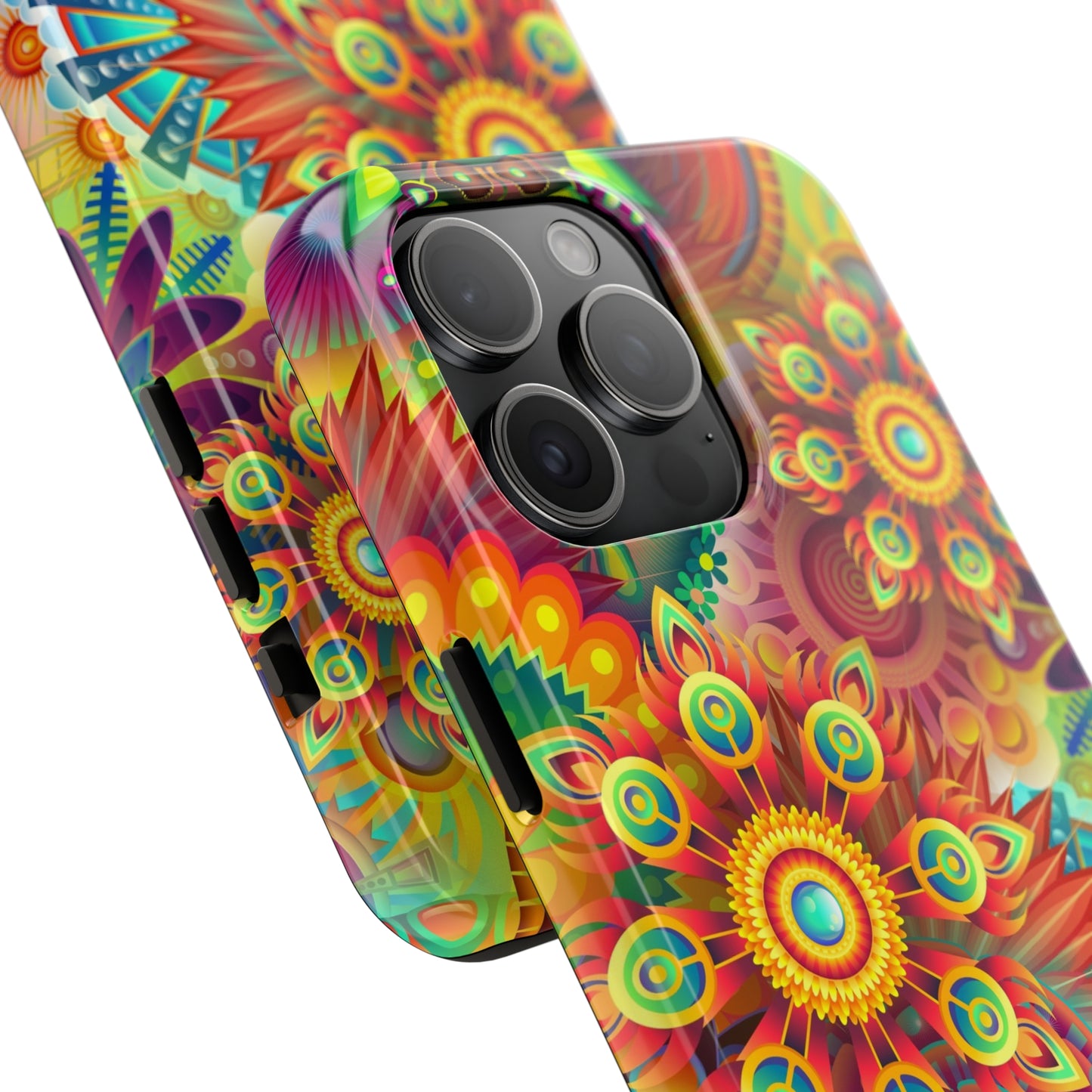 Rainbow Flower Power Design Iphone Tough Phone Case