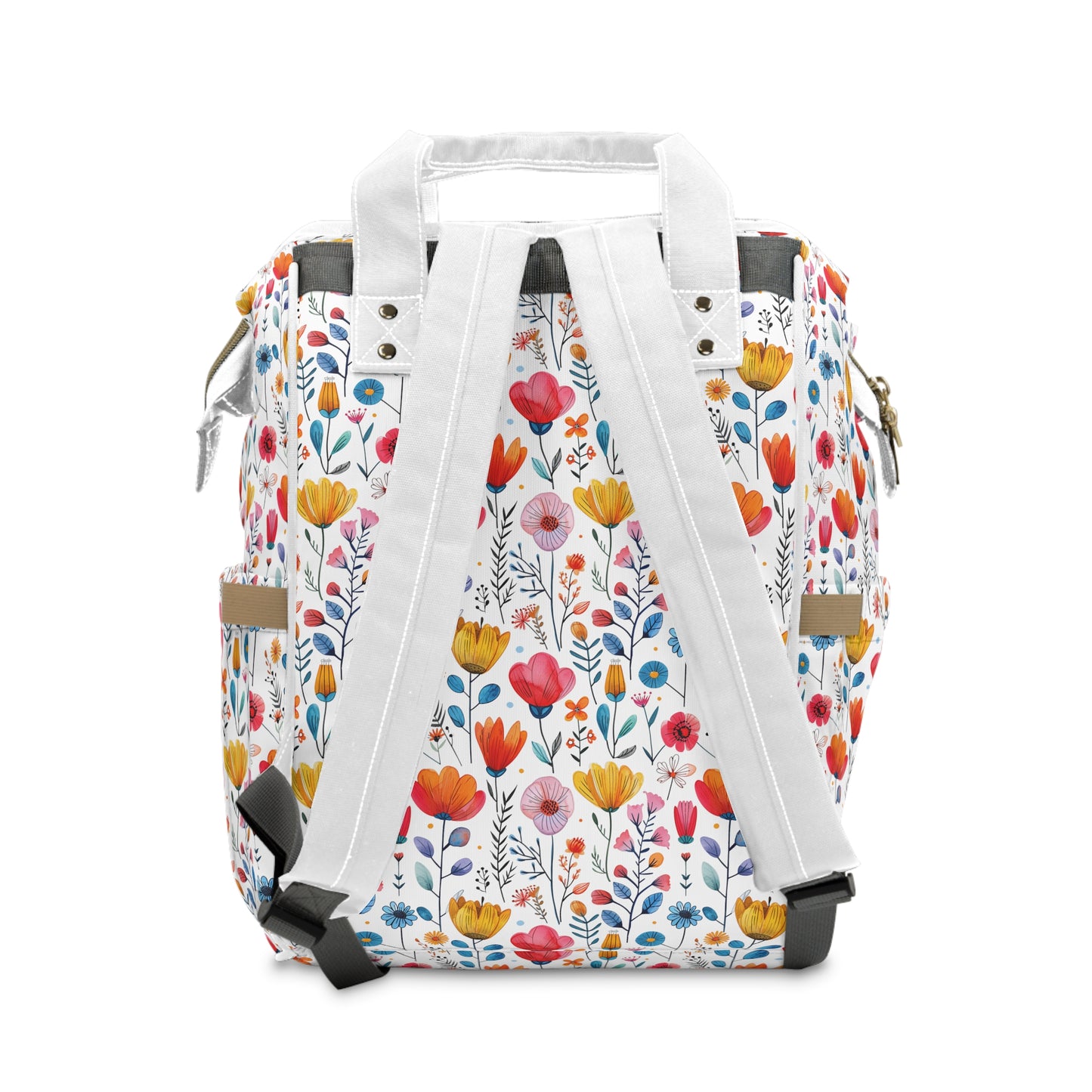 Vibrant Spring Blooms in a Kaleidoscope of Colors Multifunctional Diaper Backpack