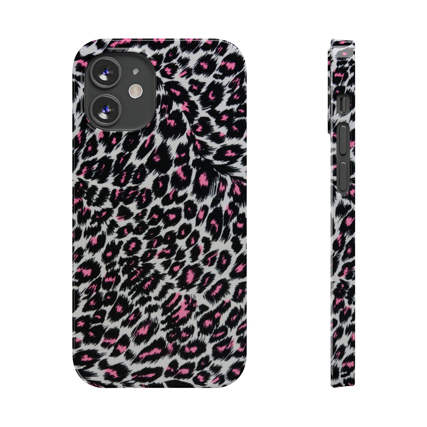 Fierce Femininity Pink and Black Leopard Print Iphone 15-12 Slim Phone Case