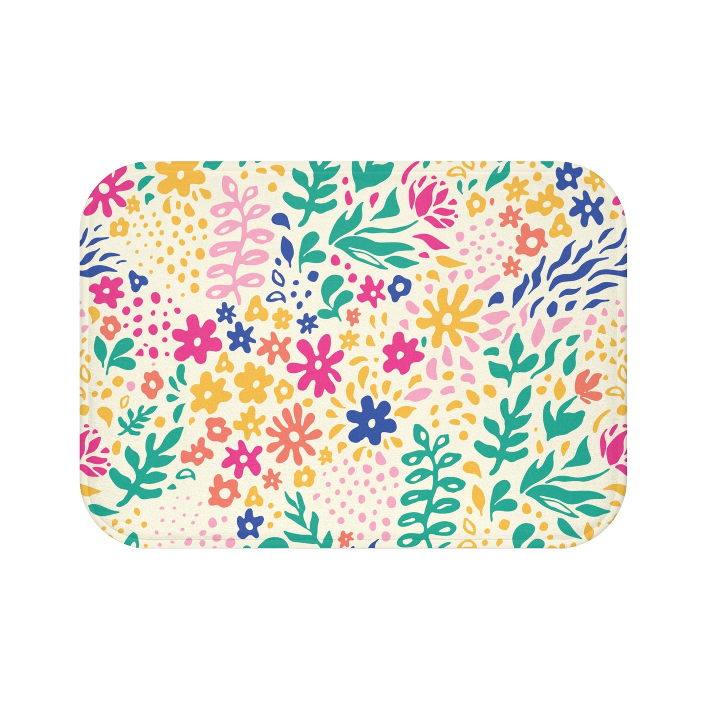 Bright Colored Springtime Flowers  - Bathroom Non-Slip Mat 2 Sizes