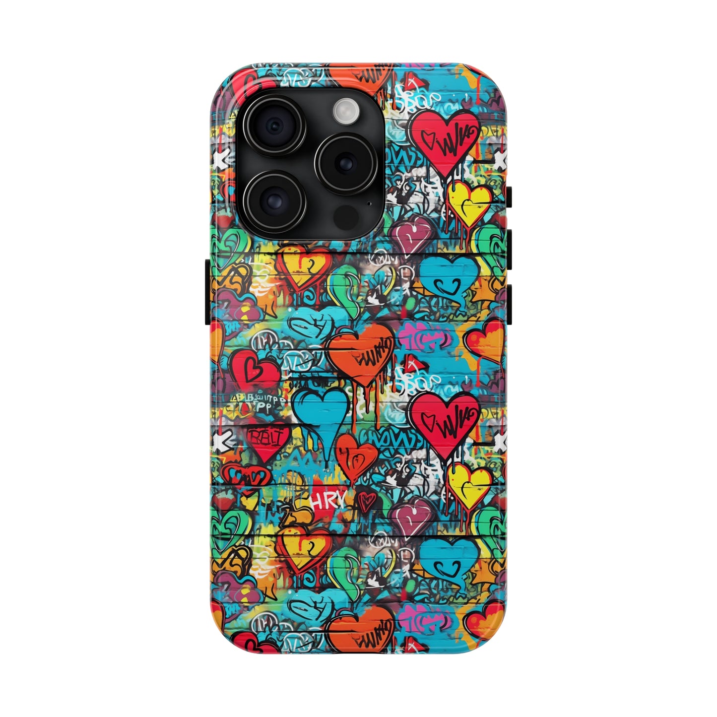 Street Art Graffiti Hearts Design Iphone Tough Phone Case